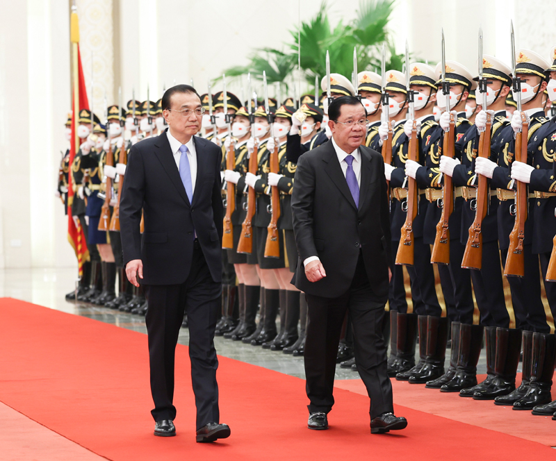 李克强同柬埔寨首相洪森举行会谈「相关图片」