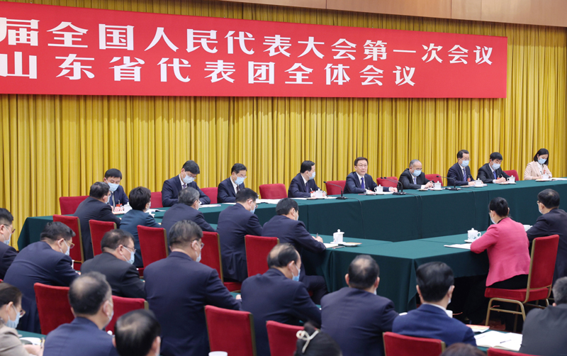 韩正参加山东代表团审议「相关图片」