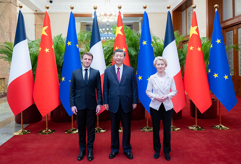习近平同法国总统马克龙、欧盟委员会主席冯德莱恩举行中法欧三方会晤「相关图片」