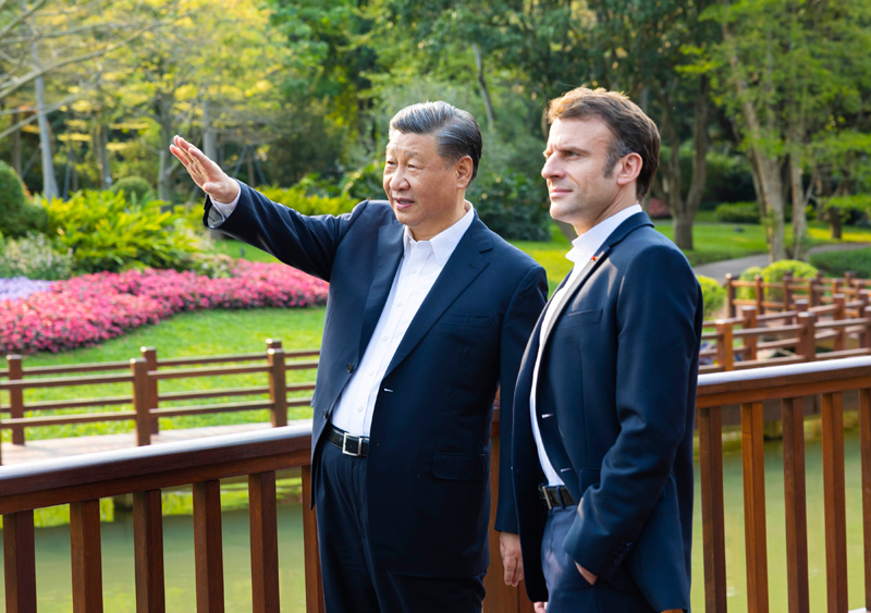 习近平同法国总统马克龙在广州非正式会晤「相关图片」