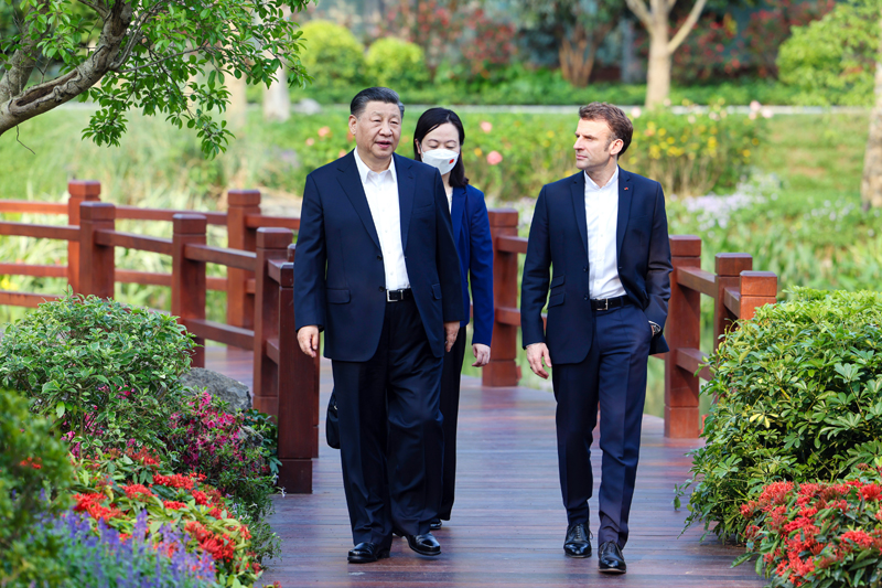习近平同法国总统马克龙在广州非正式会晤「相关图片」