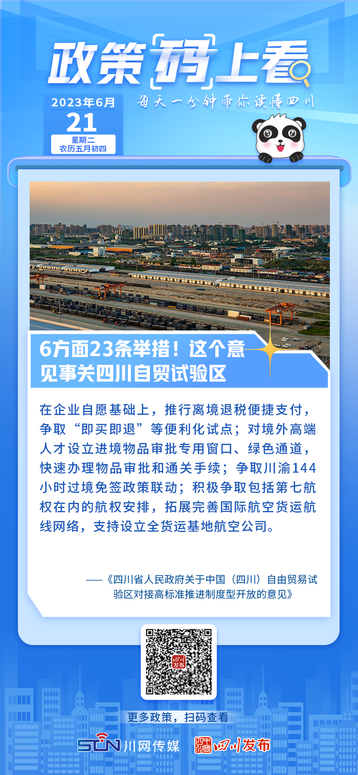 6方面23条举措！这个意见事关四川自贸试验区「相关图片」